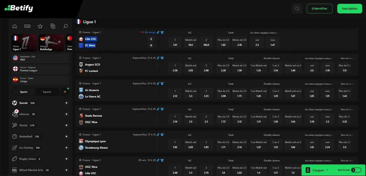 Betify Sport: Un bookmaker à cotes compétitives